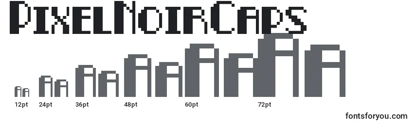 Размеры шрифта PixelNoirCaps