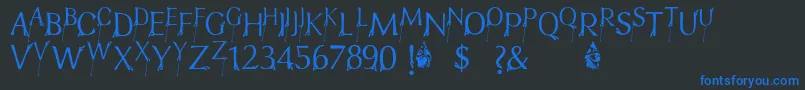 FtfIndonesianaBramanangkoe Font – Blue Fonts on Black Background