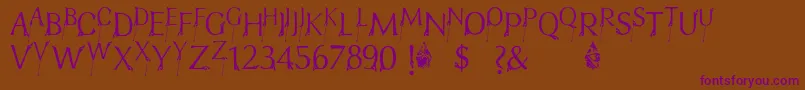 FtfIndonesianaBramanangkoe Font – Purple Fonts on Brown Background