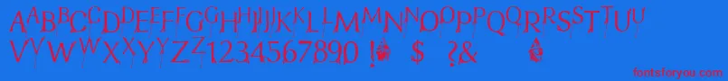 FtfIndonesianaBramanangkoe Font – Red Fonts on Blue Background