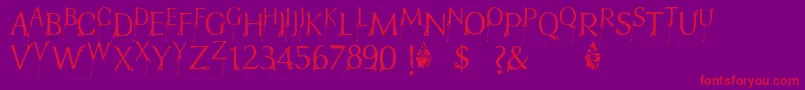 FtfIndonesianaBramanangkoe-Schriftart – Rote Schriften auf violettem Hintergrund