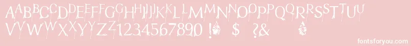 FtfIndonesianaBramanangkoe-Schriftart – Weiße Schriften auf rosa Hintergrund