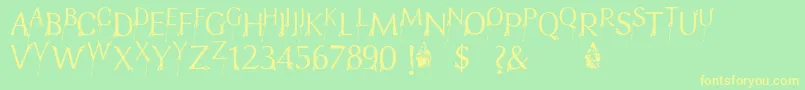 FtfIndonesianaBramanangkoe Font – Yellow Fonts on Green Background