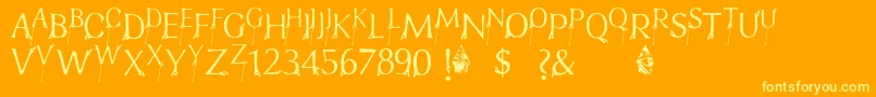 FtfIndonesianaBramanangkoe Font – Yellow Fonts on Orange Background