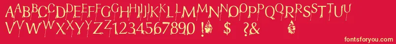 Шрифт FtfIndonesianaBramanangkoe – жёлтые шрифты на красном фоне