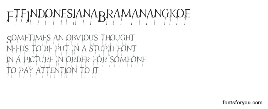 Überblick über die Schriftart FtfIndonesianaBramanangkoe