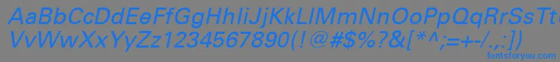UniversLt56Oblique-Schriftart – Blaue Schriften auf grauem Hintergrund