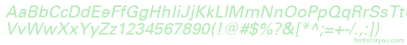 Czcionka UniversLt56Oblique – zielone czcionki