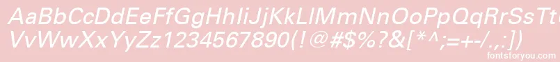 UniversLt56Oblique Font – White Fonts on Pink Background