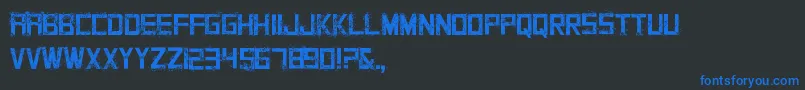 Grungy Font – Blue Fonts on Black Background