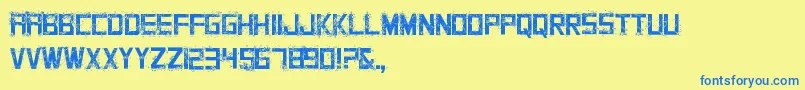 Grungy Font – Blue Fonts on Yellow Background