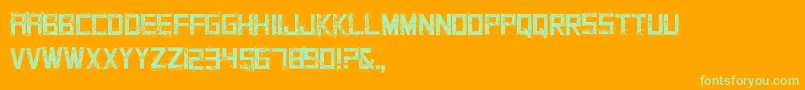 Grungy Font – Green Fonts on Orange Background