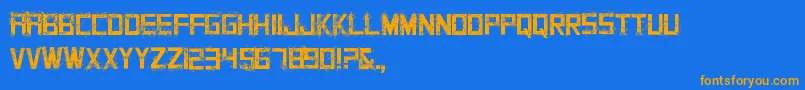 Grungy Font – Orange Fonts on Blue Background