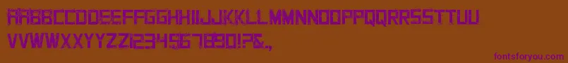 Grungy-Schriftart – Violette Schriften auf braunem Hintergrund