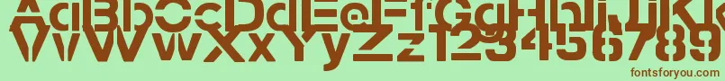 StampedNavyFontBold-fontti – ruskeat fontit vihreällä taustalla