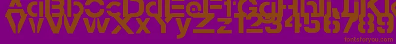 StampedNavyFontBold-Schriftart – Braune Schriften auf violettem Hintergrund