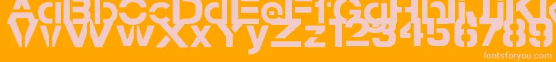 StampedNavyFontBold-fontti – vaaleanpunaiset fontit oranssilla taustalla