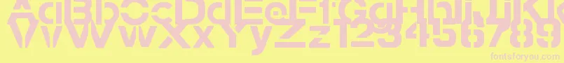 StampedNavyFontBold-fontti – vaaleanpunaiset fontit keltaisella taustalla