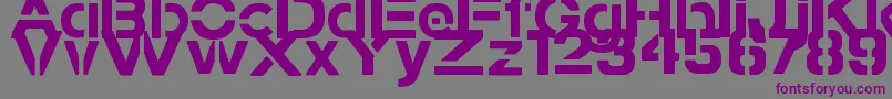 フォントStampedNavyFontBold – 紫色のフォント、灰色の背景