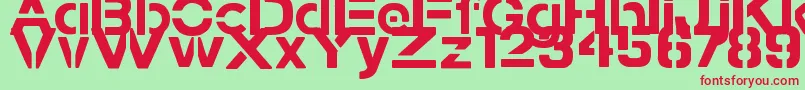 StampedNavyFontBold-fontti – punaiset fontit vihreällä taustalla