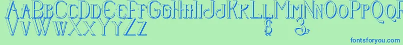 Senandungmalamboldshadow Font – Blue Fonts on Green Background