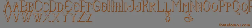 Senandungmalamboldshadow Font – Brown Fonts on Gray Background