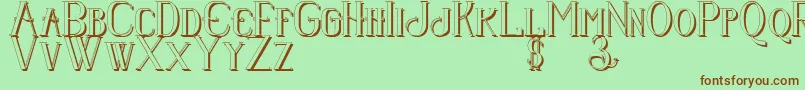 Senandungmalamboldshadow Font – Brown Fonts on Green Background