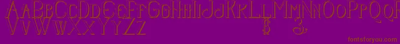 Senandungmalamboldshadow-Schriftart – Braune Schriften auf violettem Hintergrund