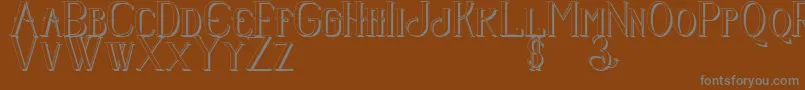 Senandungmalamboldshadow Font – Gray Fonts on Brown Background