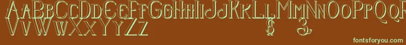 Senandungmalamboldshadow Font – Green Fonts on Brown Background