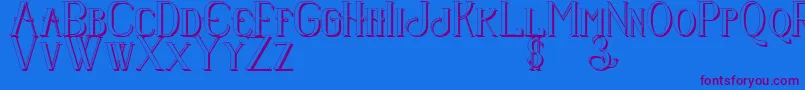 Senandungmalamboldshadow Font – Purple Fonts on Blue Background