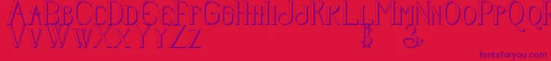 Senandungmalamboldshadow-Schriftart – Violette Schriften auf rotem Hintergrund