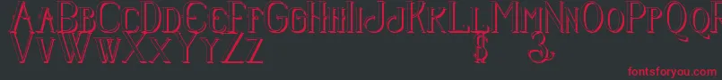 Senandungmalamboldshadow Font – Red Fonts on Black Background
