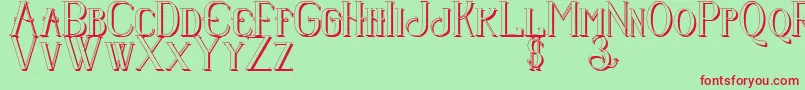 Senandungmalamboldshadow Font – Red Fonts on Green Background