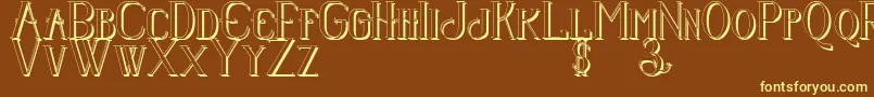 Senandungmalamboldshadow Font – Yellow Fonts on Brown Background