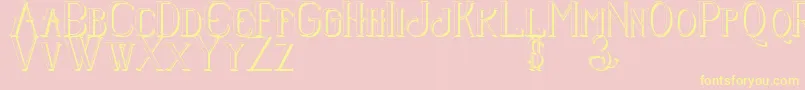 Senandungmalamboldshadow-Schriftart – Gelbe Schriften auf rosa Hintergrund