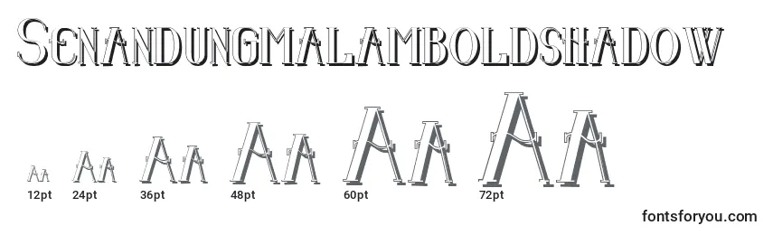 Größen der Schriftart Senandungmalamboldshadow