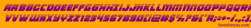 Victorycomicshalfital-Schriftart – Violette Schriften auf orangefarbenem Hintergrund