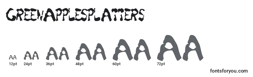 Размеры шрифта GreenAppleSplatters