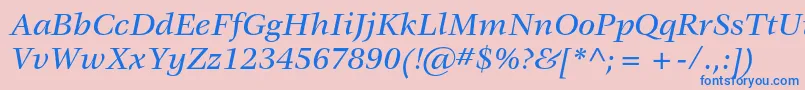 VeljovicstdMediumitalic Font – Blue Fonts on Pink Background