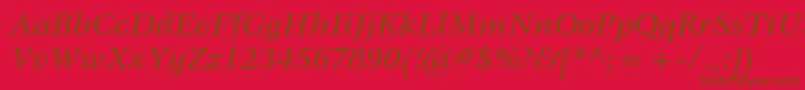 VeljovicstdMediumitalic Font – Brown Fonts on Red Background