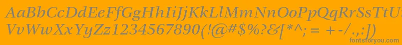 VeljovicstdMediumitalic Font – Gray Fonts on Orange Background