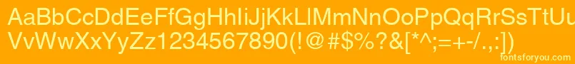 Aghcr Font – Yellow Fonts on Orange Background
