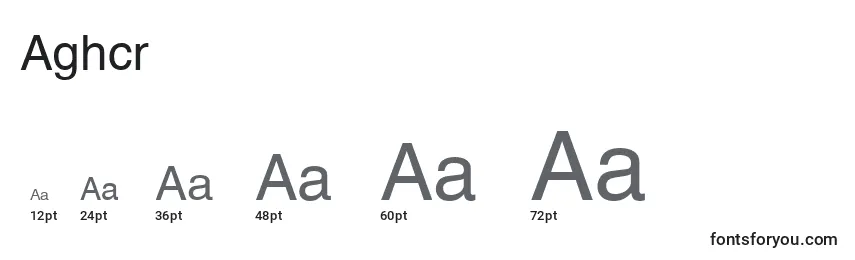Размеры шрифта Aghcr