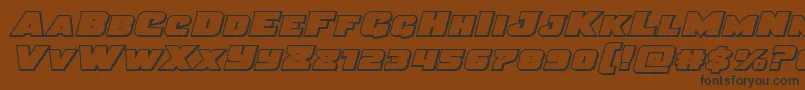 Czcionka Justiceexpandout – czarne czcionki na brązowym tle