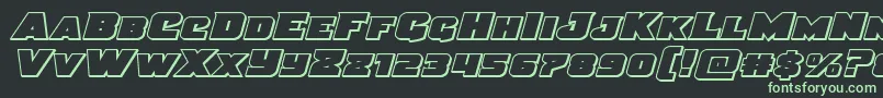 Justiceexpandout Font – Green Fonts on Black Background