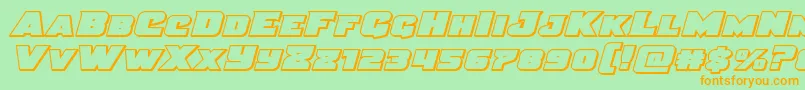 Justiceexpandout Font – Orange Fonts on Green Background