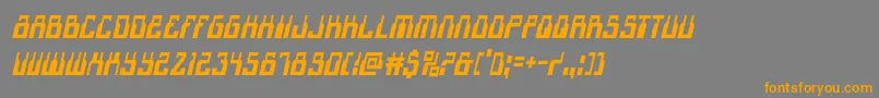 1968odysseycondital-Schriftart – Orangefarbene Schriften auf grauem Hintergrund