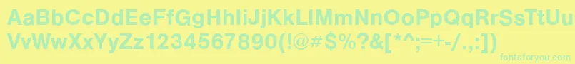 Czcionka ArezzoDemi – zielone czcionki na żółtym tle