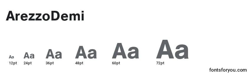 Размеры шрифта ArezzoDemi